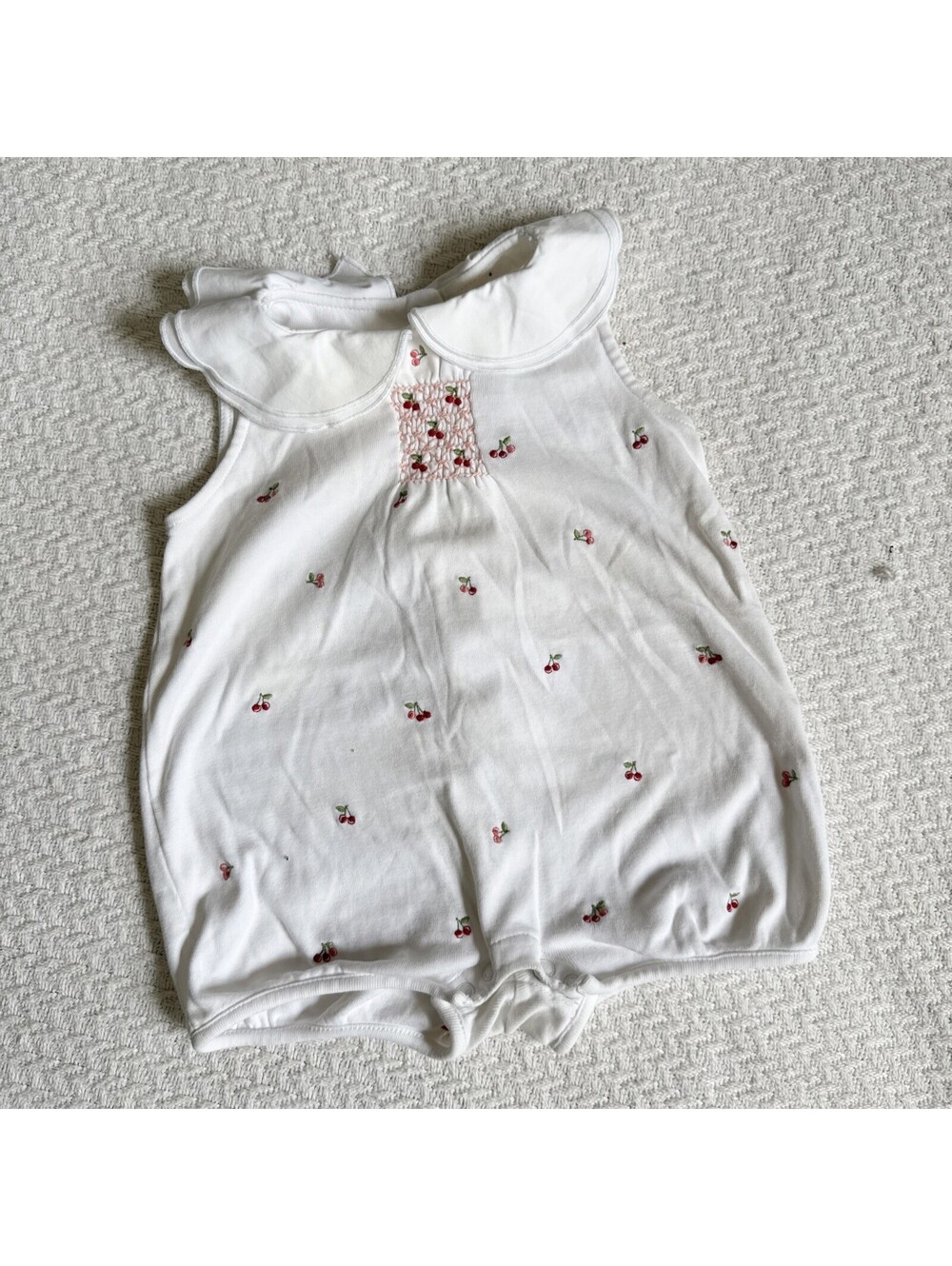 Vintage GYMBOREE 2005 Sweet Cherries Baby Girl 6-12M Cherry Romper